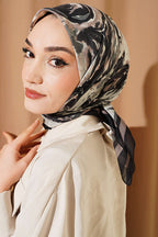 Sarmal Desen Elegance Eşarp Siyah Füme
