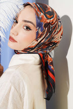 Sarmal Desen Elegance Eşarp Siyah Mavi