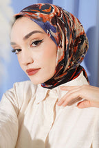 Sarmal Desen Elegance Eşarp Siyah Mavi