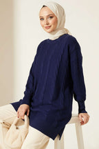 Sarmal Kabartmalı Yumoş Triko Tunik