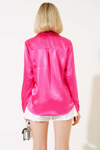 Saten Gömlek Fuşya