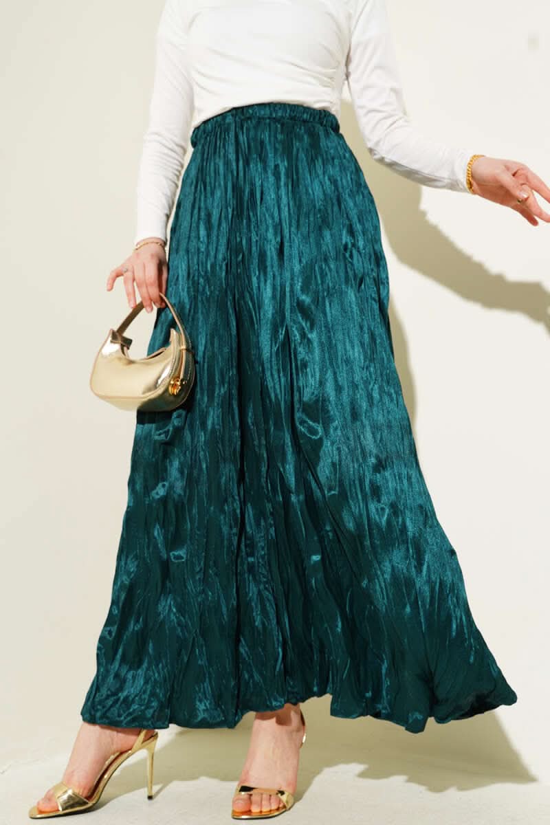 Satinlike Wrinkled Skirt