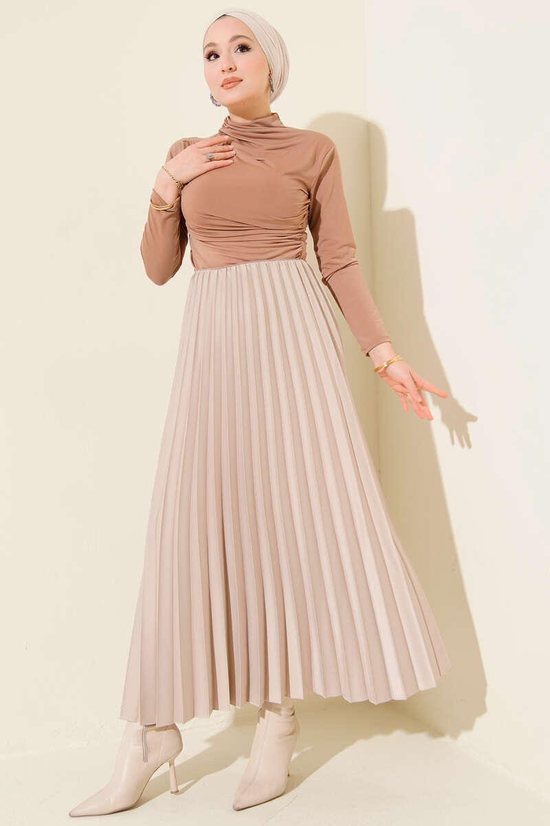 Satin Look Pleated Skirt Второстепенное изображение товара