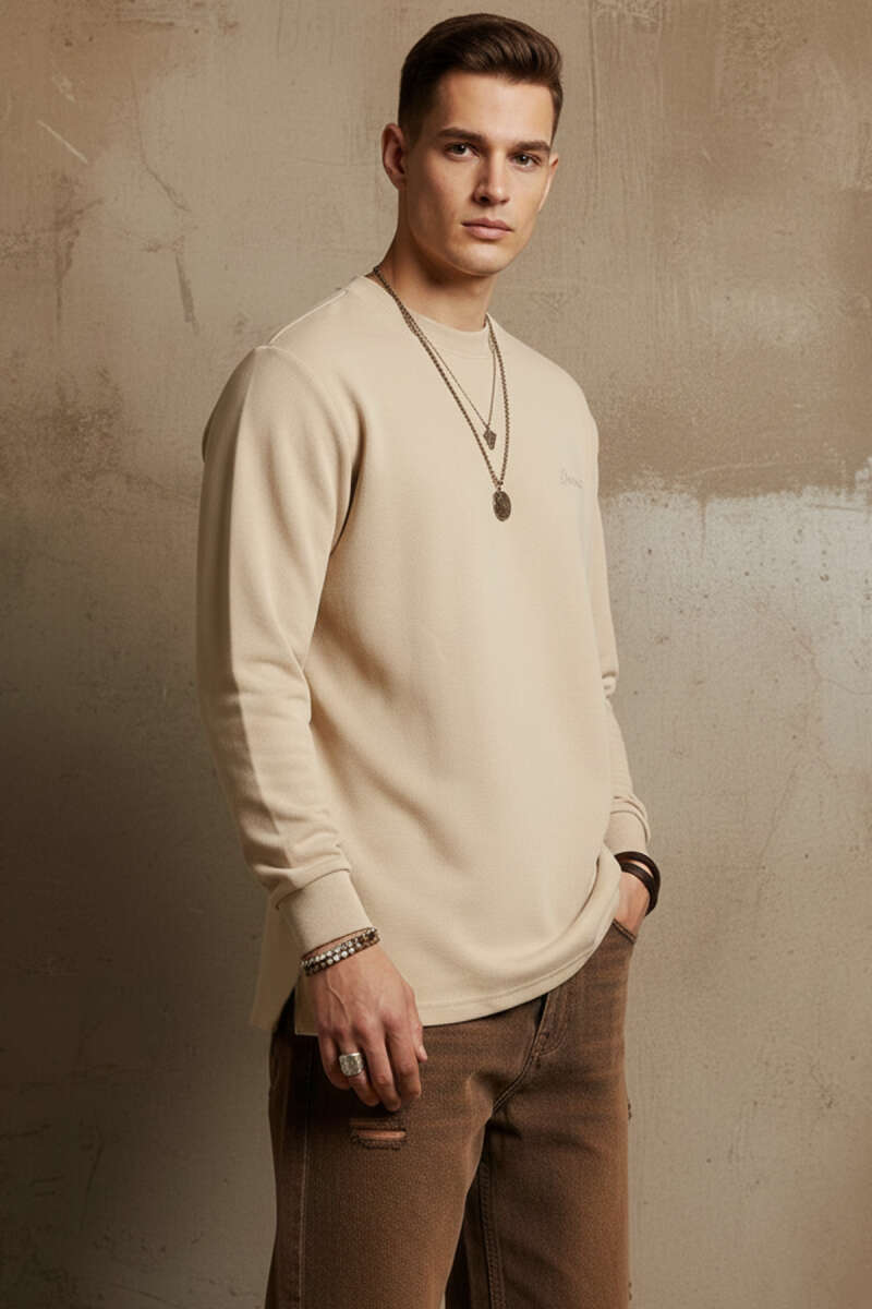 Scuba Bisiklet Yaka Erkek Sweatshirt