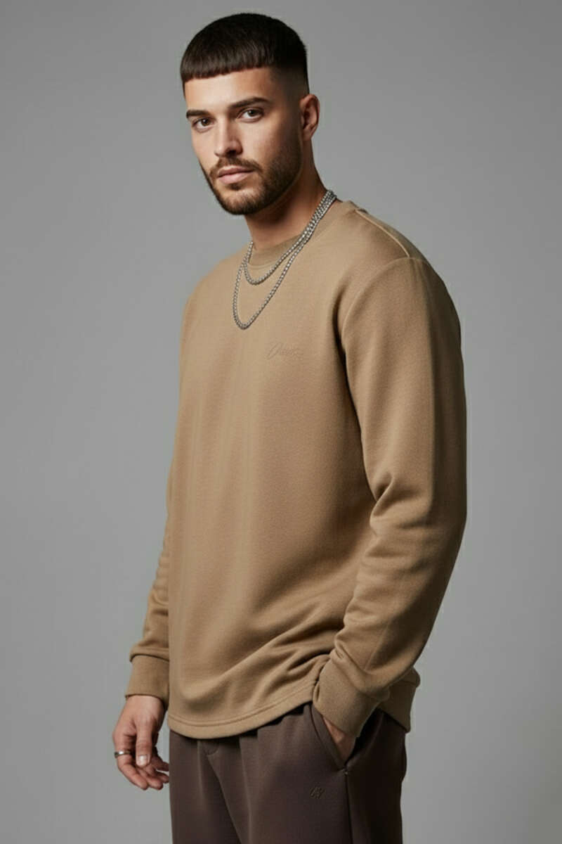 Scuba Bisiklet Yaka Erkek Sweatshirt