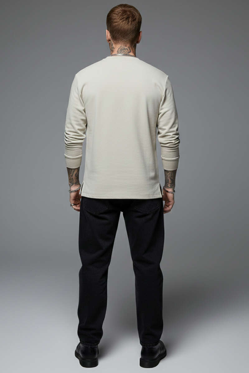 Scuba Bisiklet Yaka Erkek Sweatshirt