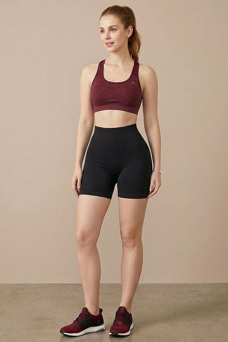 Şekillendiricili Kısa Spor Tayt Siyah