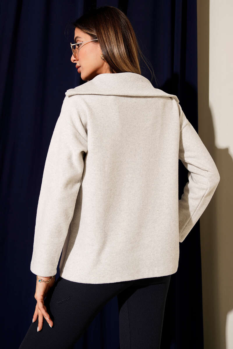 Selanik Yaka Fermuarlı Sweatshirt