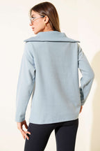 Selanik Yaka Fermuarlı Sweatshirt