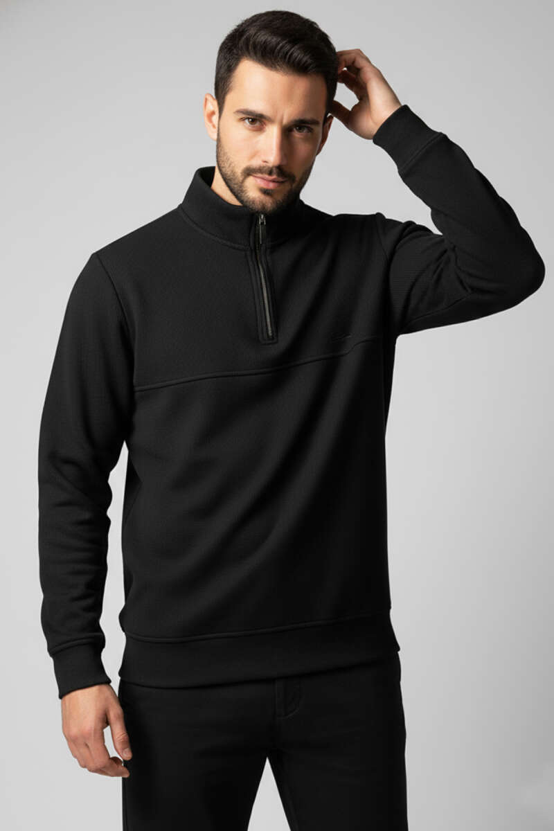 Selanik Yarım Fermuarlı Erkek Sweatshirt