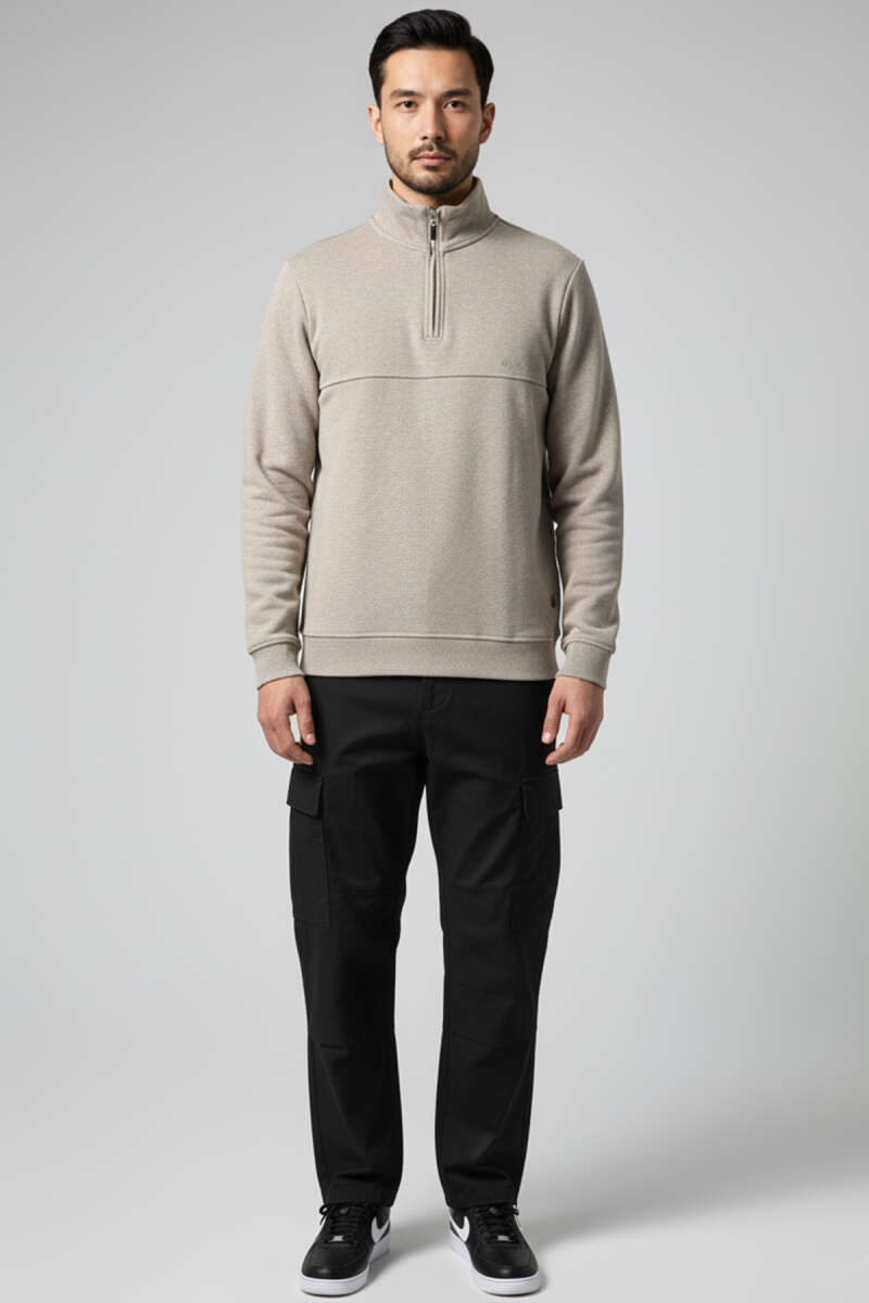 Selanik Yarım Fermuarlı Erkek Sweatshirt
