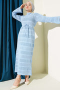 Stripe Openwork Pattern Knitted Dress