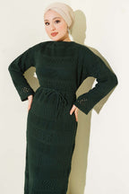 Stripe Openwork Pattern Knitted Dress