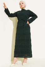 Stripe Openwork Pattern Knitted Dress