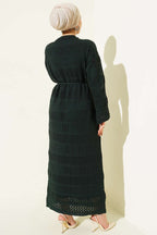 Stripe Openwork Pattern Knitted Dress