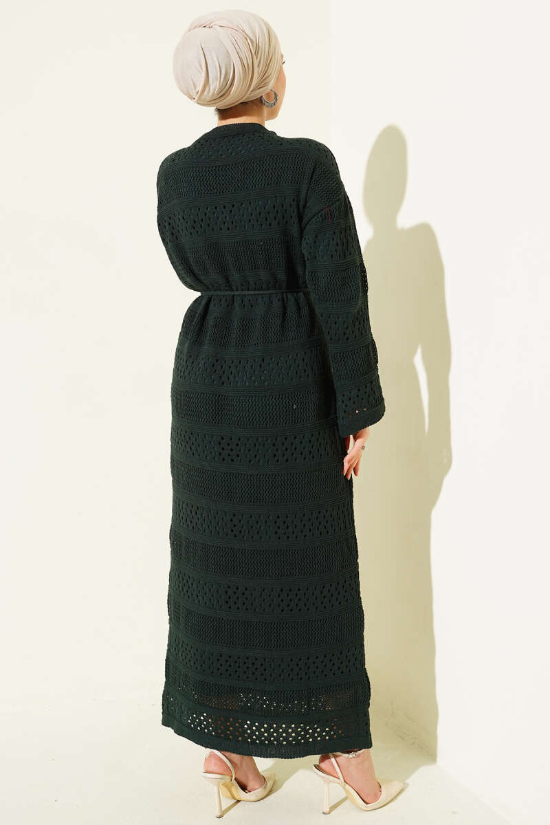 Stripe Openwork Pattern Knitted Dress