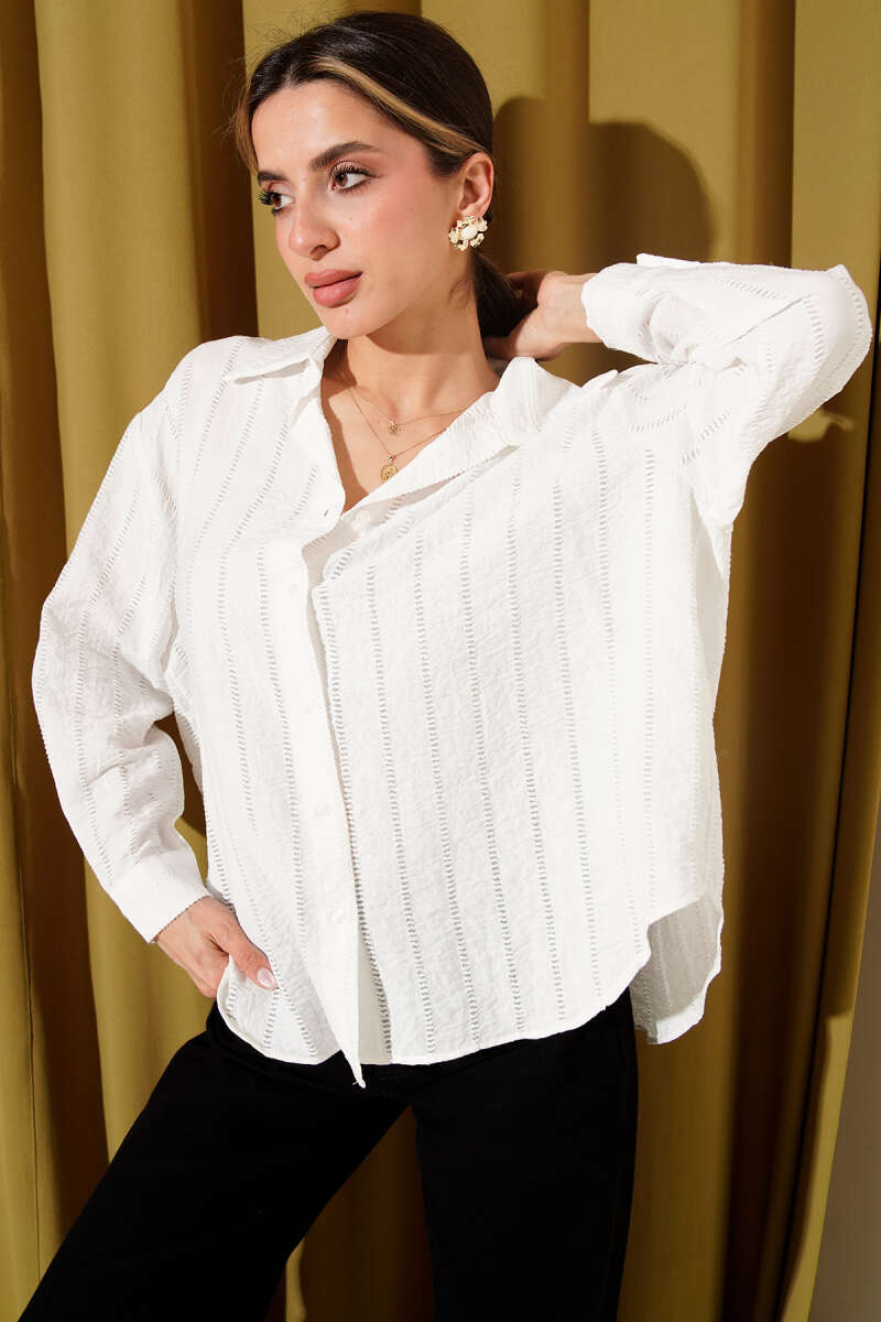 Übergroßes Basic-Shirt mit Schleifenbordüre