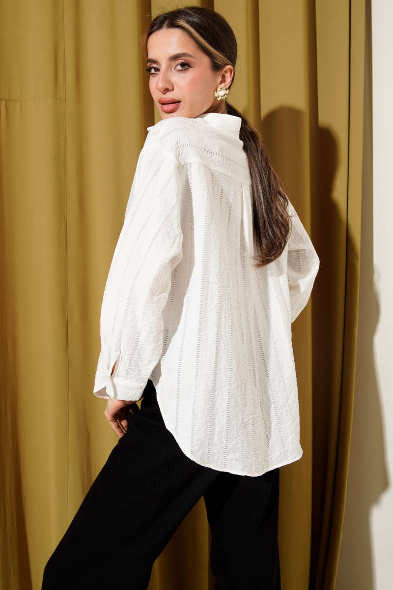 Übergroßes Basic-Shirt mit Schleifenbordüre