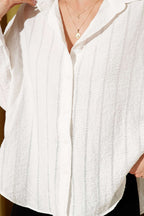Übergroßes Basic-Shirt mit Schleifenbordüre