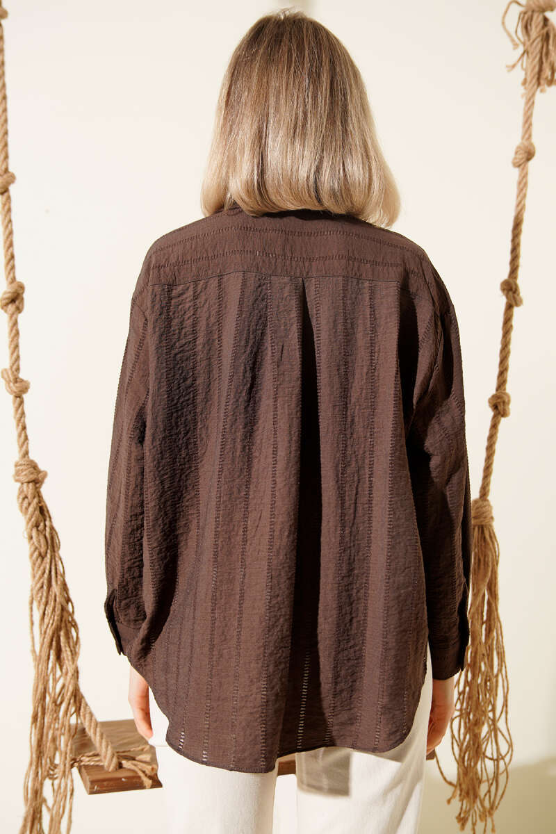 Übergroßes Basic-Shirt mit Schleifenbordüre