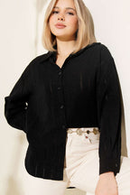 Übergroßes Basic-Shirt mit Schleifenbordüre