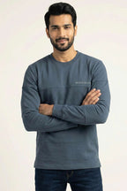Şeritli Yaka Yazılı Erkek Sweatshirt