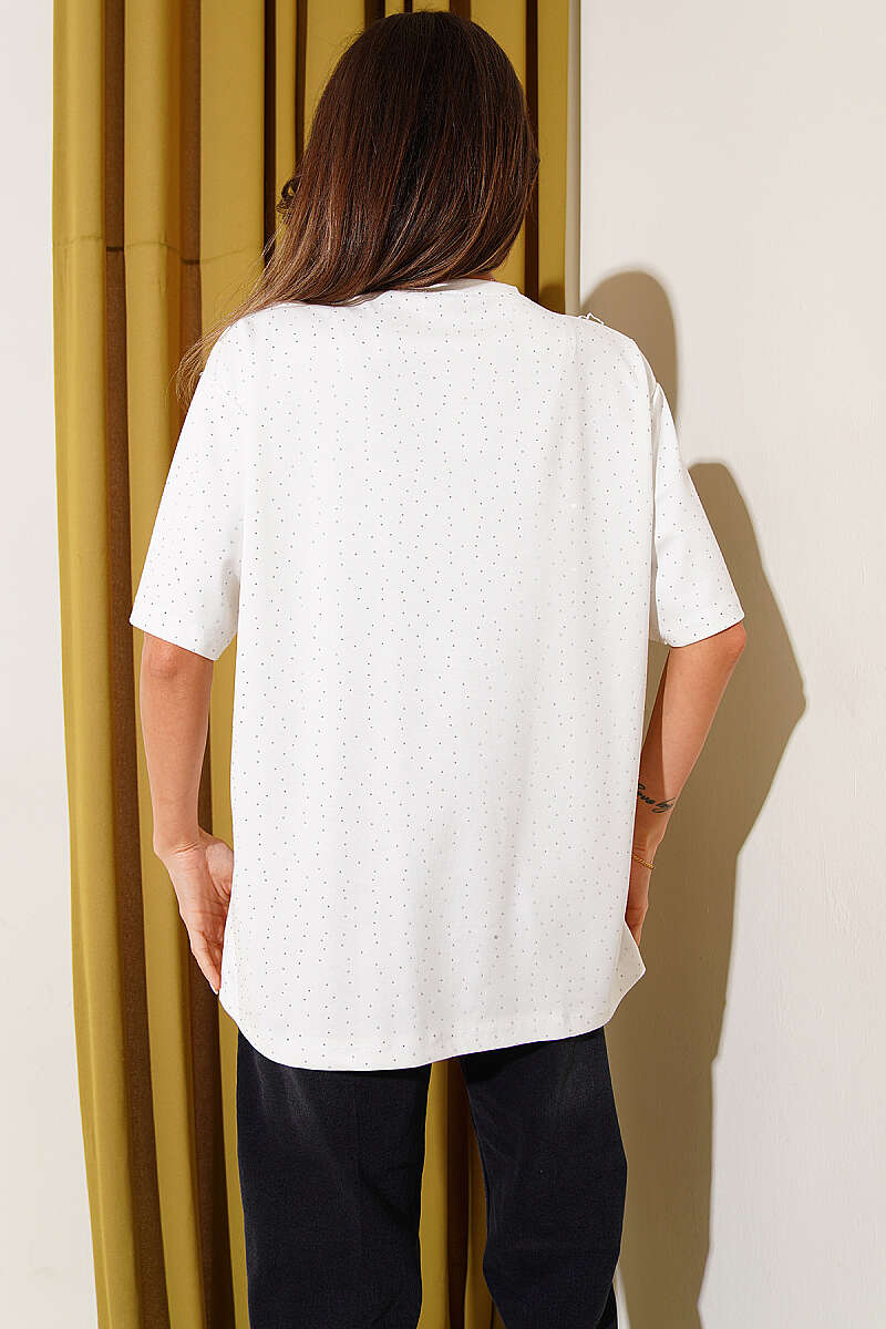 Serpme Taşlı Basic T-shirt