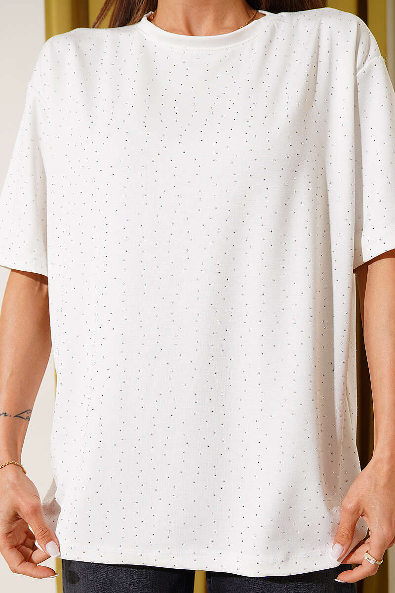 Serpme Taşlı Basic T-shirt