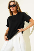Shouke Kabartmalı T-shirt Siyah
