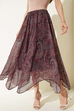 Şifon Paisley Desen Etek