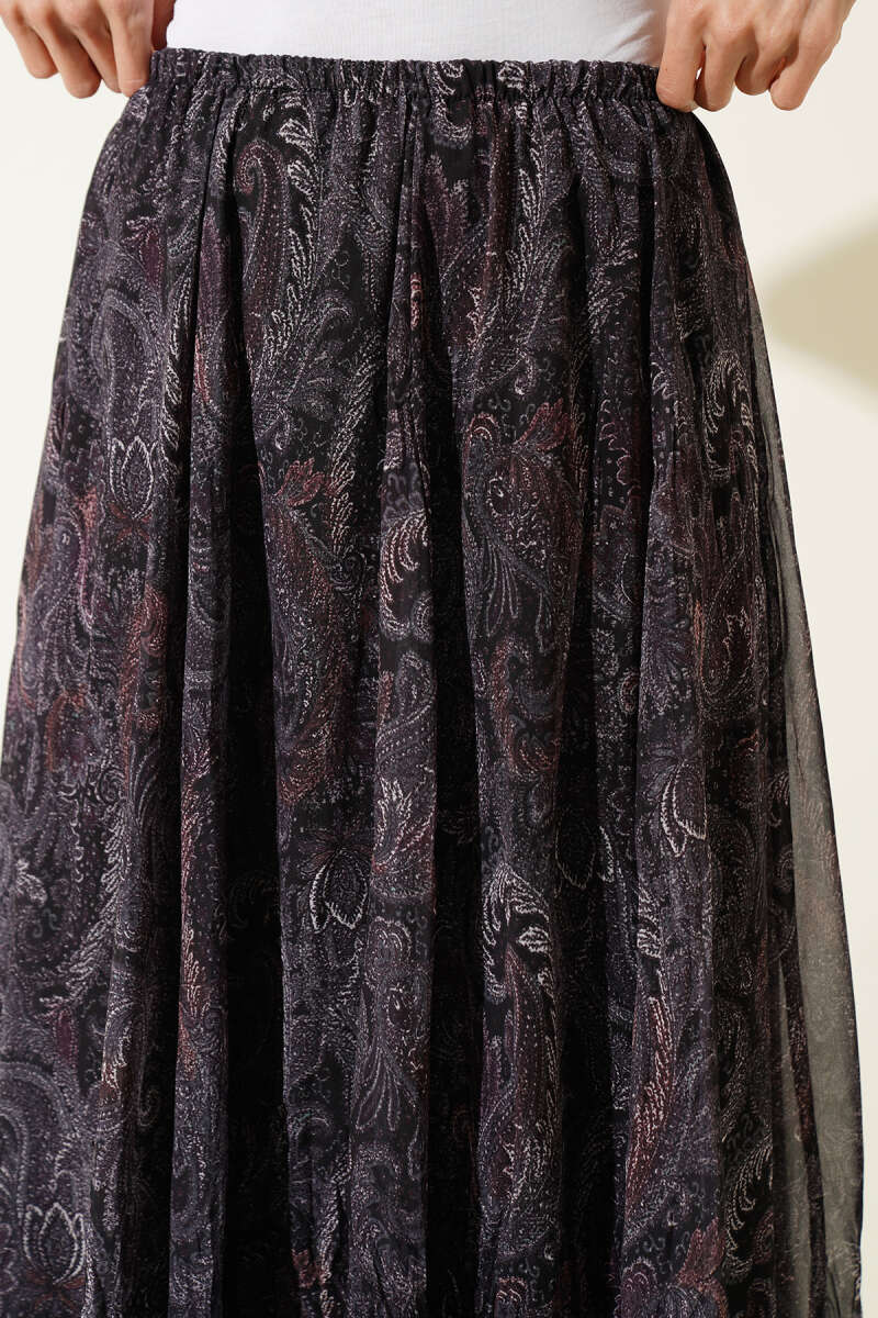 Şifon Paisley Desen Etek