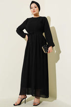 Plissiertes Chiffonkleid