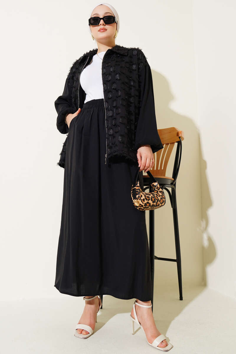 Glitter Tassel Detailed Skirted Double Set