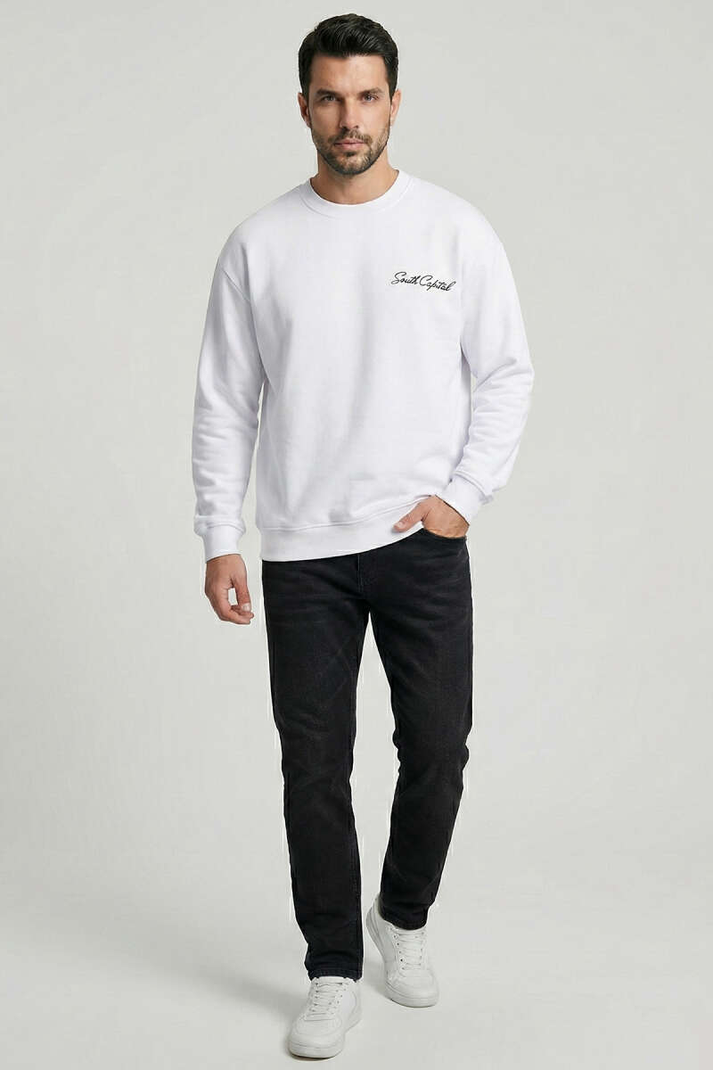 Sırt Baskılı Erkek Sweatshirt