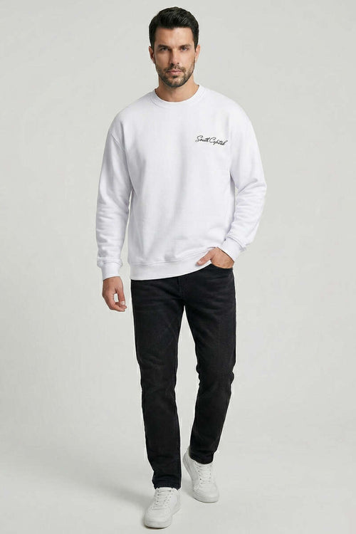 Sırt Baskılı Erkek Sweatshirt
