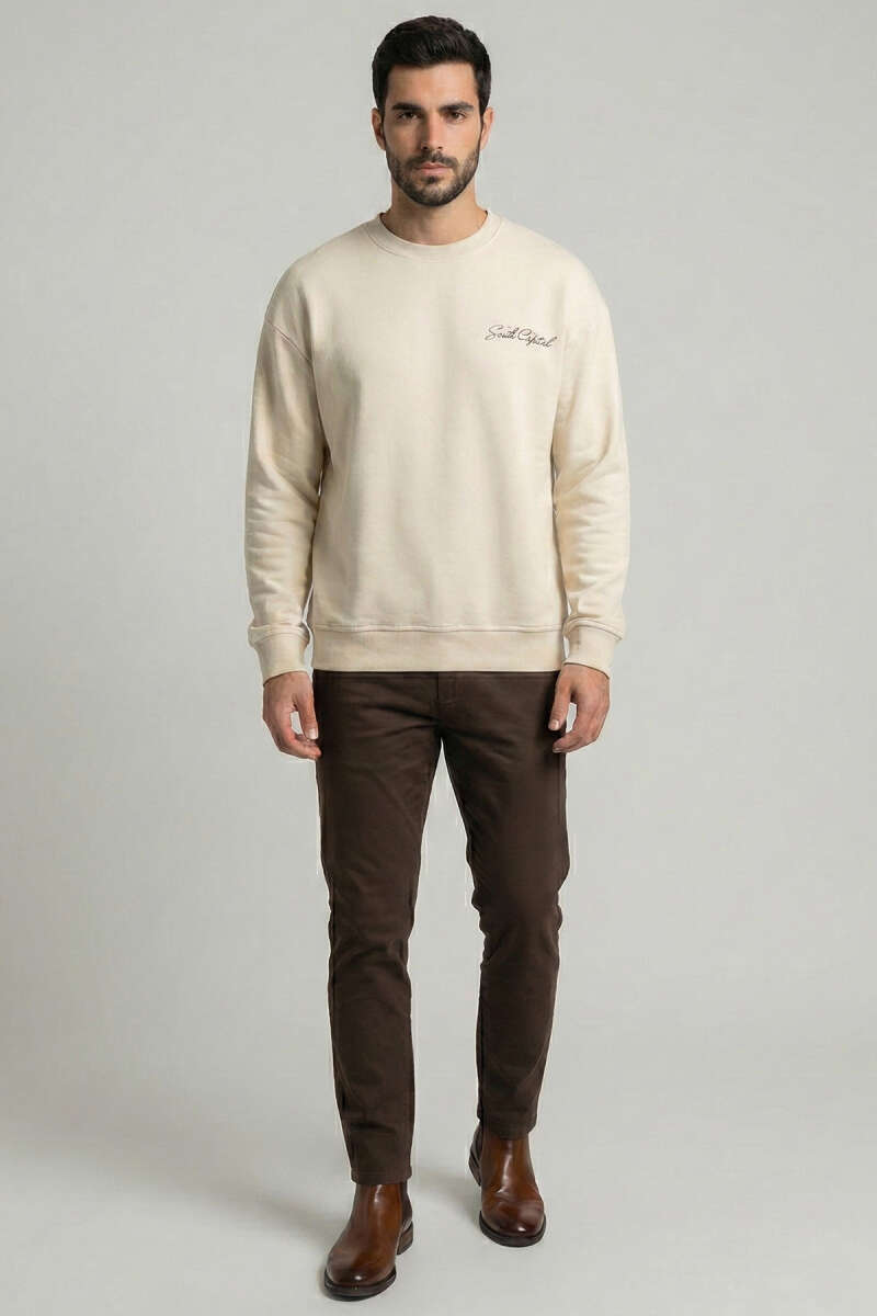Sırt Baskılı Erkek Sweatshirt