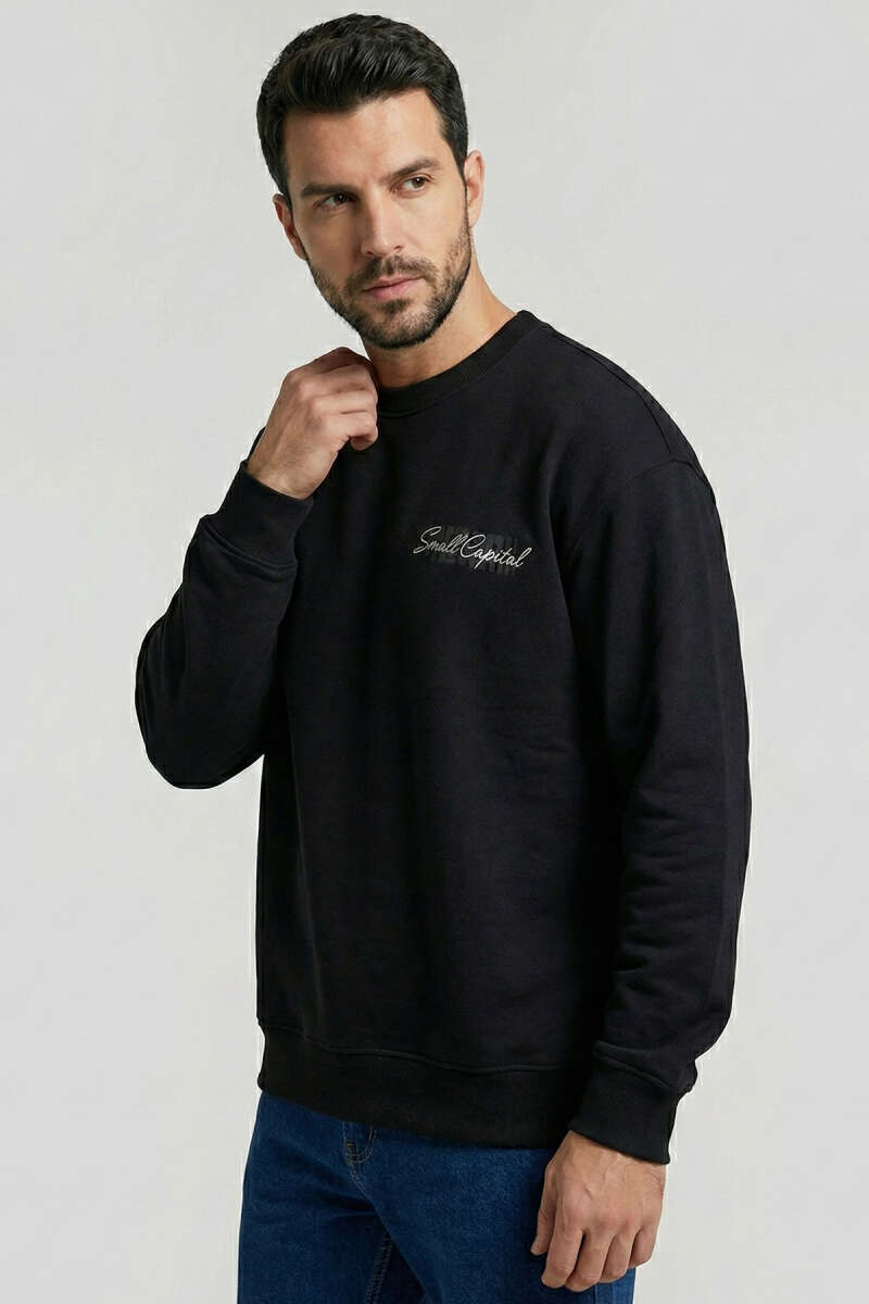 Sırt Baskılı Erkek Sweatshirt