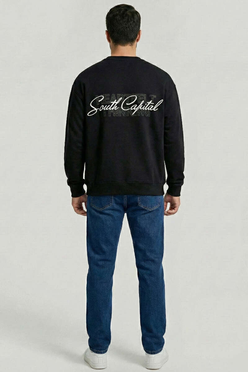 Sırt Baskılı Erkek Sweatshirt