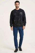 Sırt Baskılı Kabartmalı Erkek Sweatshirt