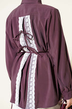 Rücken Schnürung Tensel Shirt Bitter Brown