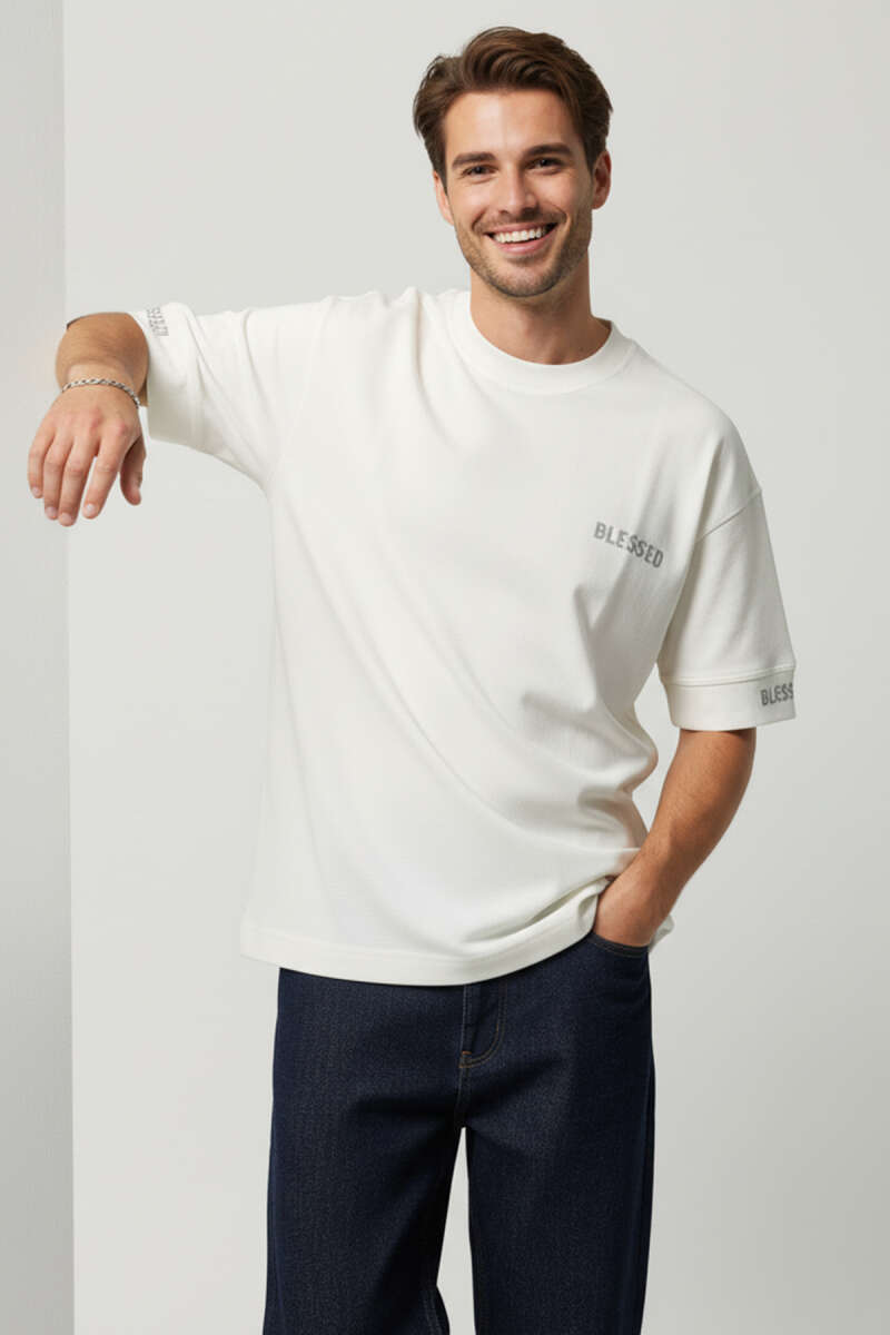 Sırt Yazılı Oversize Erkek T-shirt