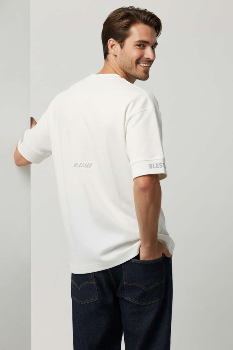 Sırt Yazılı Oversize Erkek T-shirt