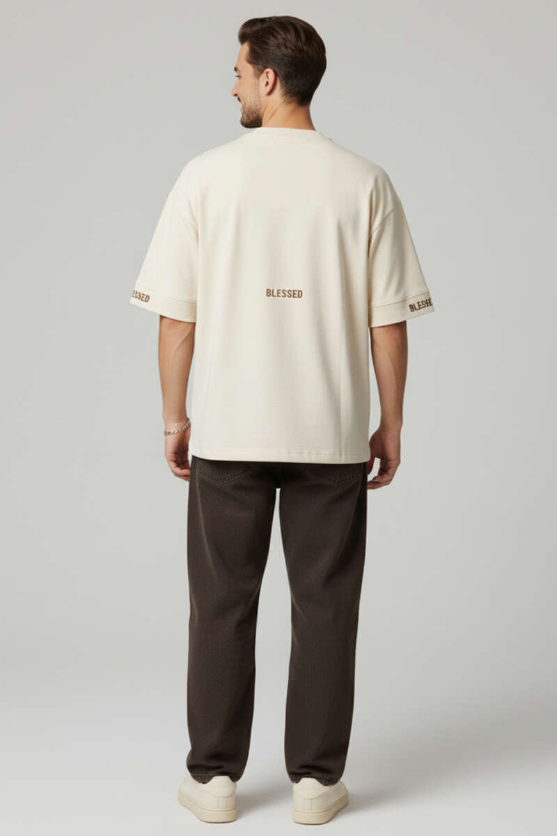 Sırt Yazılı Oversize Erkek T-shirt