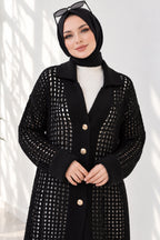 Openwork Button Detailed Knit Cardigan Beige