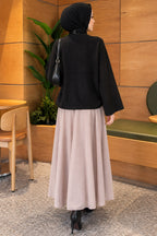 Basic Rundhalsbluse Braun