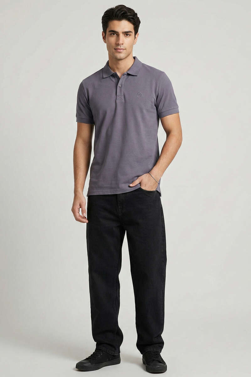Slim Fit Yaka Düğmeli Erkek T-shirt