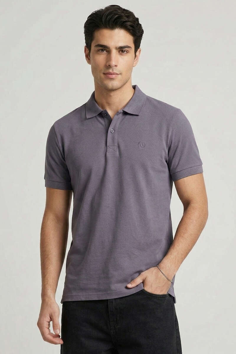 Slim Fit Yaka Düğmeli Erkek T-shirt