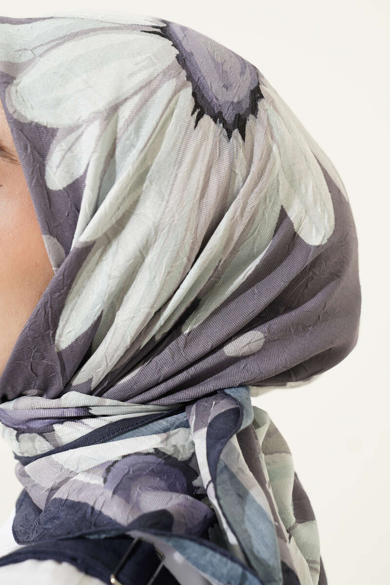 Soft Floral Baskılı Pamuklu Eşarp