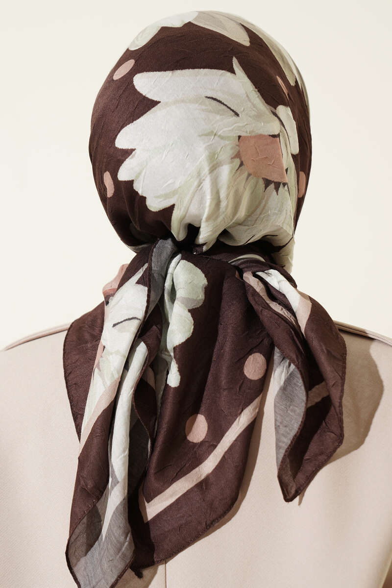 Soft Floral Baskılı Pamuklu Eşarp