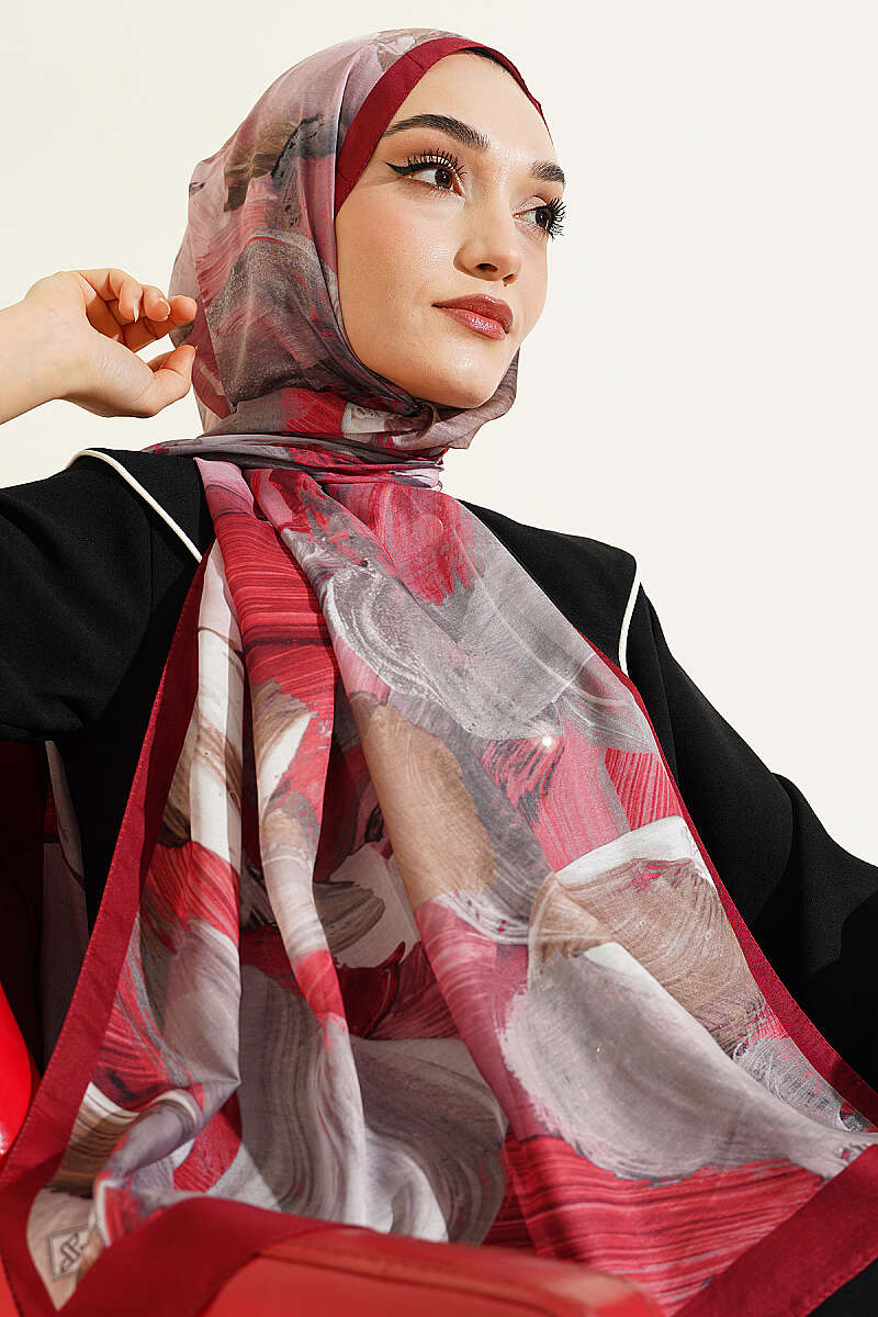 Soyut Fırça Desen Soft Şal
